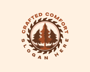 Pine Tree Sawmill logo design