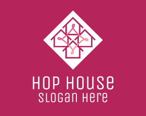 Pink House Neighborhood  logo design