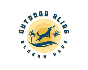 Beach Dog Frisbee logo design