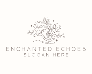 Botanical Floral Hand logo design