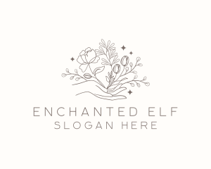 Botanical Floral Hand logo design