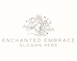 Botanical Floral Hand logo design