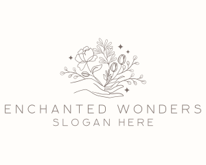 Botanical Floral Hand logo design