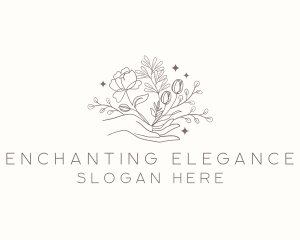 Botanical Floral Hand logo design