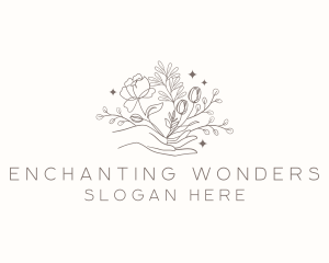 Botanical Floral Hand logo design