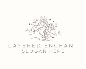 Botanical Floral Hand logo design