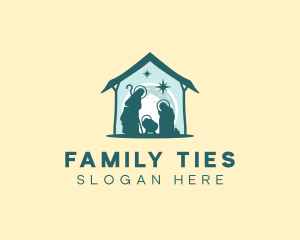 Christmas Family Nativity logo design