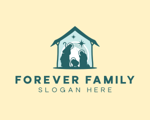 Christmas Family Nativity logo design