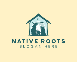 Christmas Family Nativity logo design