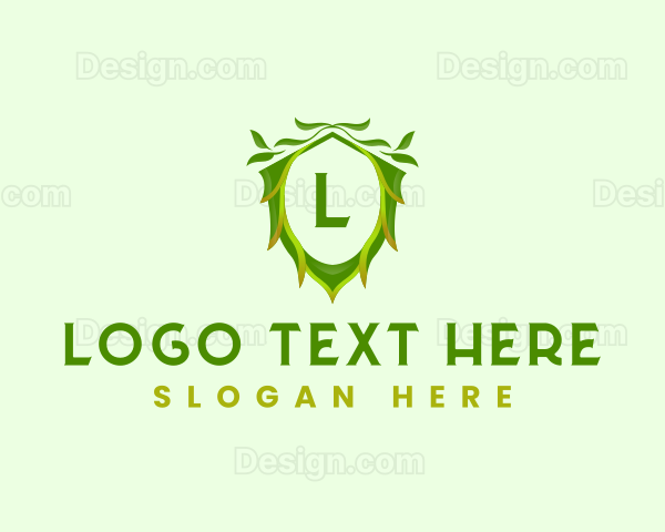 Leaf Shield Crest Logo