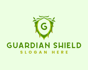 Leaf Shield Crest logo design