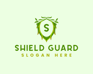 Leaf Shield Crest logo design