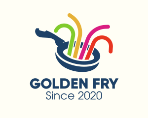 Colorful Frying Pan logo design