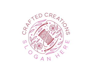 Thread Needle Floral logo design