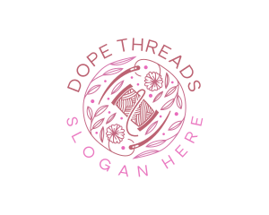 Thread Needle Floral logo design