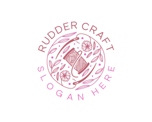 Thread Needle Floral logo design