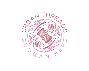 Thread Needle Floral logo design