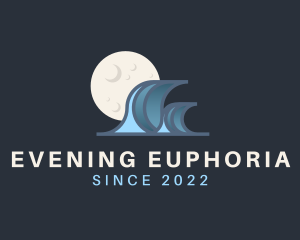 Evening Moon Wave logo design