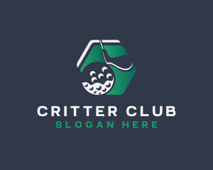 Golf Sport Hexagon logo design