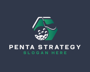 Golf Sport Hexagon logo design