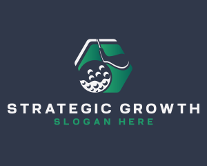 Golf Sport Hexagon logo
