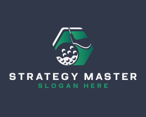 Golf Sport Hexagon logo design