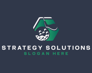 Golf Sport Hexagon logo design