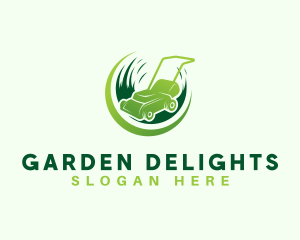 Mower Landscaping Grass logo design