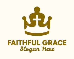 Gold Religious Crown  logo design