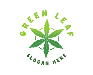 Hemp Marijuana Leaf logo design
