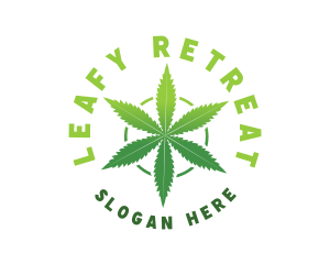 Hemp Marijuana Leaf logo design