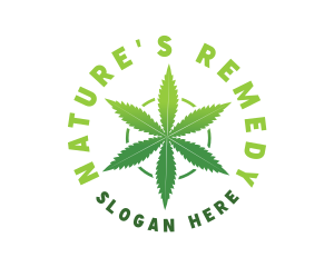 Hemp Marijuana Leaf logo design