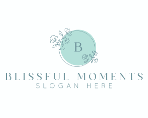 Floral Wedding Wreath logo design