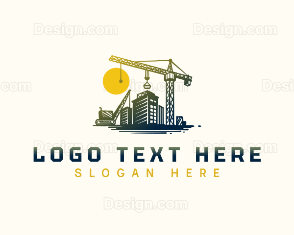 Construction Crane Building Logo