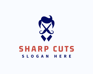 Barber Mustache Groomer logo design