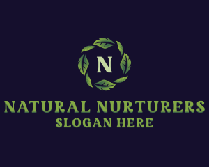 Natural Organic Leaves logo design