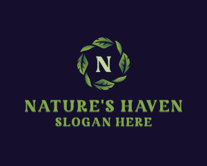 Natural Organic Leaves logo design