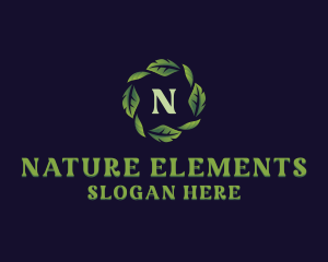 Natural Organic Leaves logo design