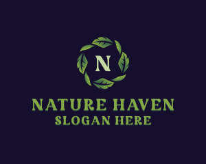 Natural Organic Leaves logo design