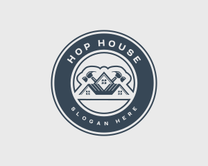 Construction House Hammer logo design