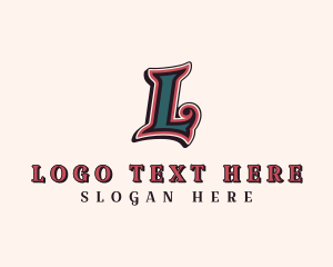 Barbershop Stylist Salon Letter L logo