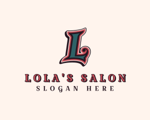 Barbershop Stylist Salon Letter L logo design