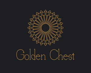 Gold Mayan Sun Shield  logo design