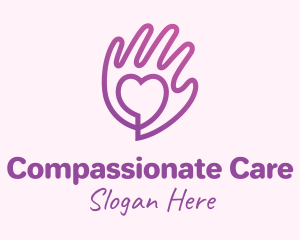 Purple Gradient Caring Hand logo