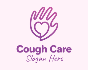 Purple Gradient Caring Hand logo design