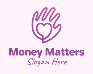 Purple Gradient Caring Hand logo