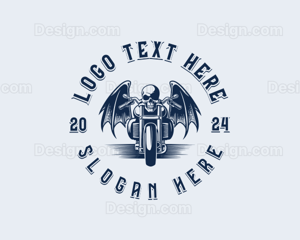 Skull Motorcycle Rider Logo