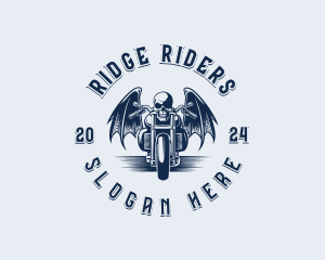 Skull Motorcycle Rider logo design