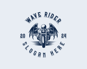 Skull Motorcycle Rider logo design