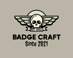 Skull Wing Badge logo